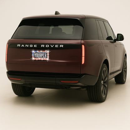 range rover, american license plate